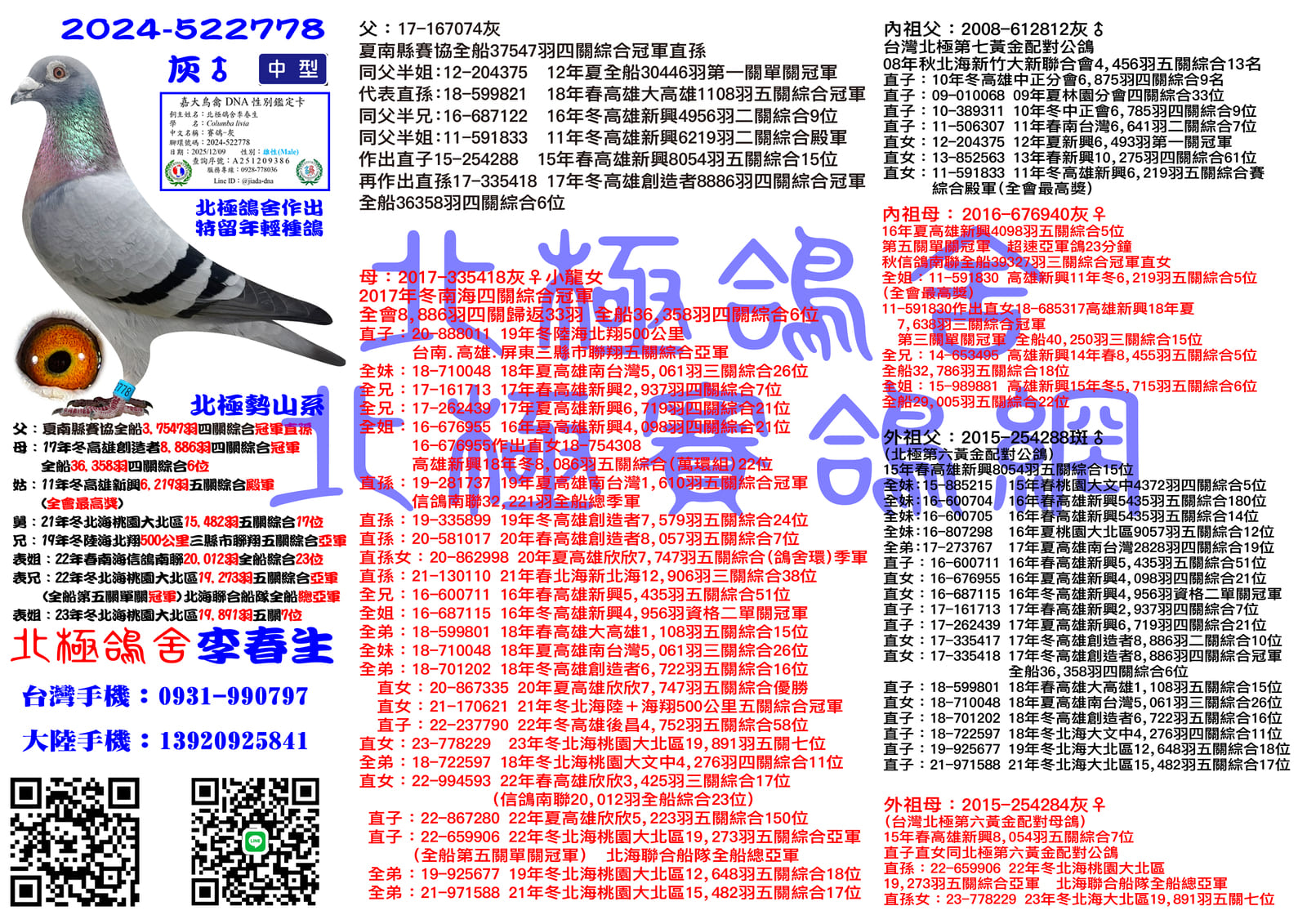 血統書水印示意圖