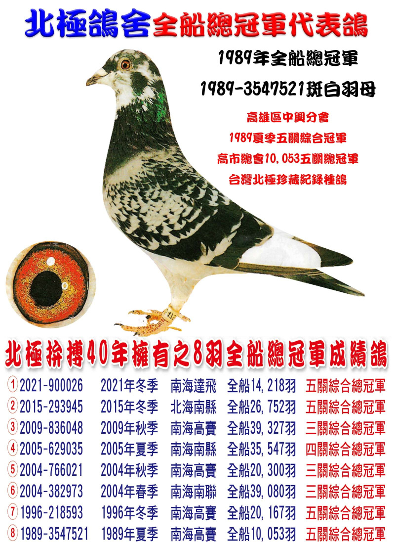1989年全船總冠軍 1989-3547521斑白羽母