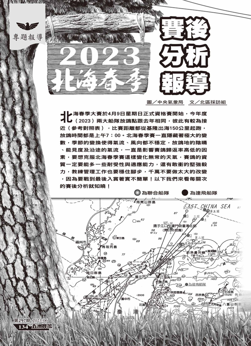 2023北海春季賽後歷史回顧和檢討分析[本網站發佈:五洲賽鴿雜誌之圖文.皆經五洲李社長授權同意使用]