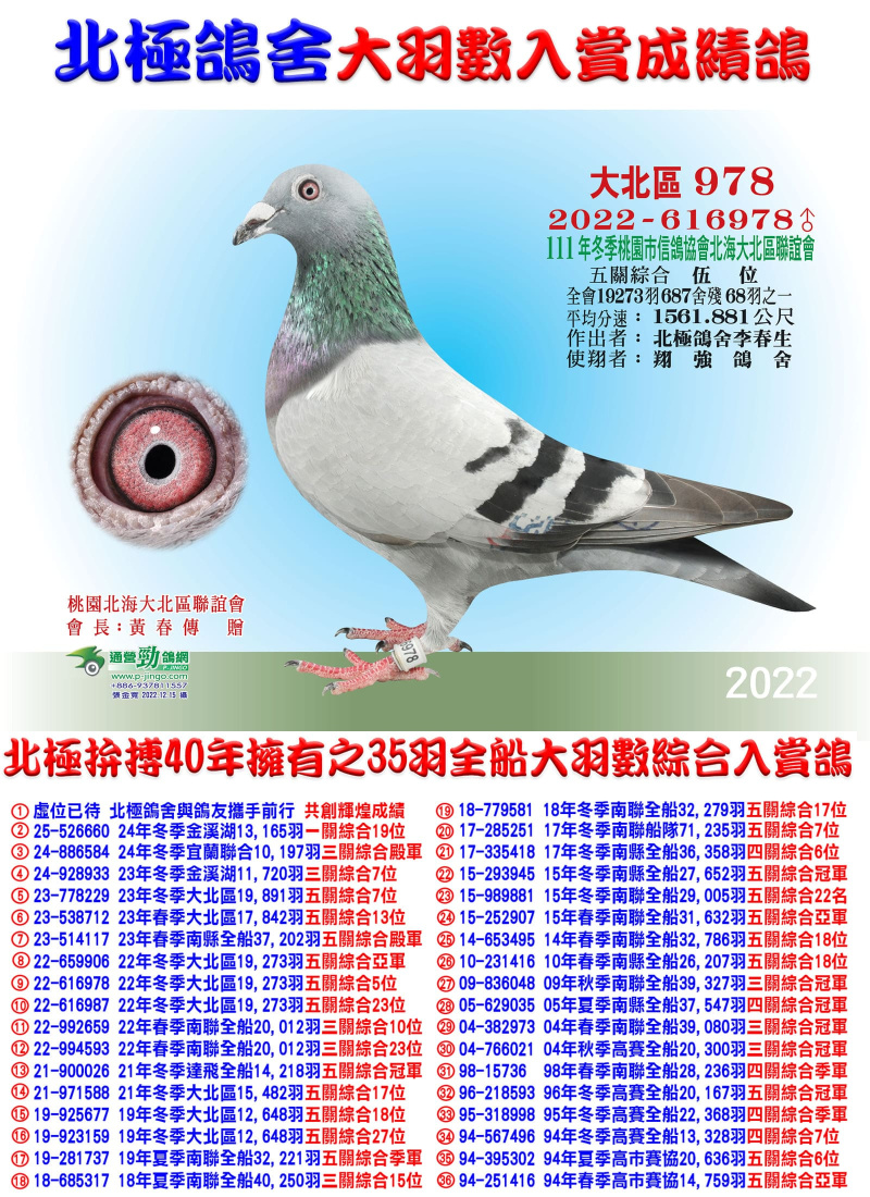全會19,273羽五關綜合伍位 2022-616978灰公