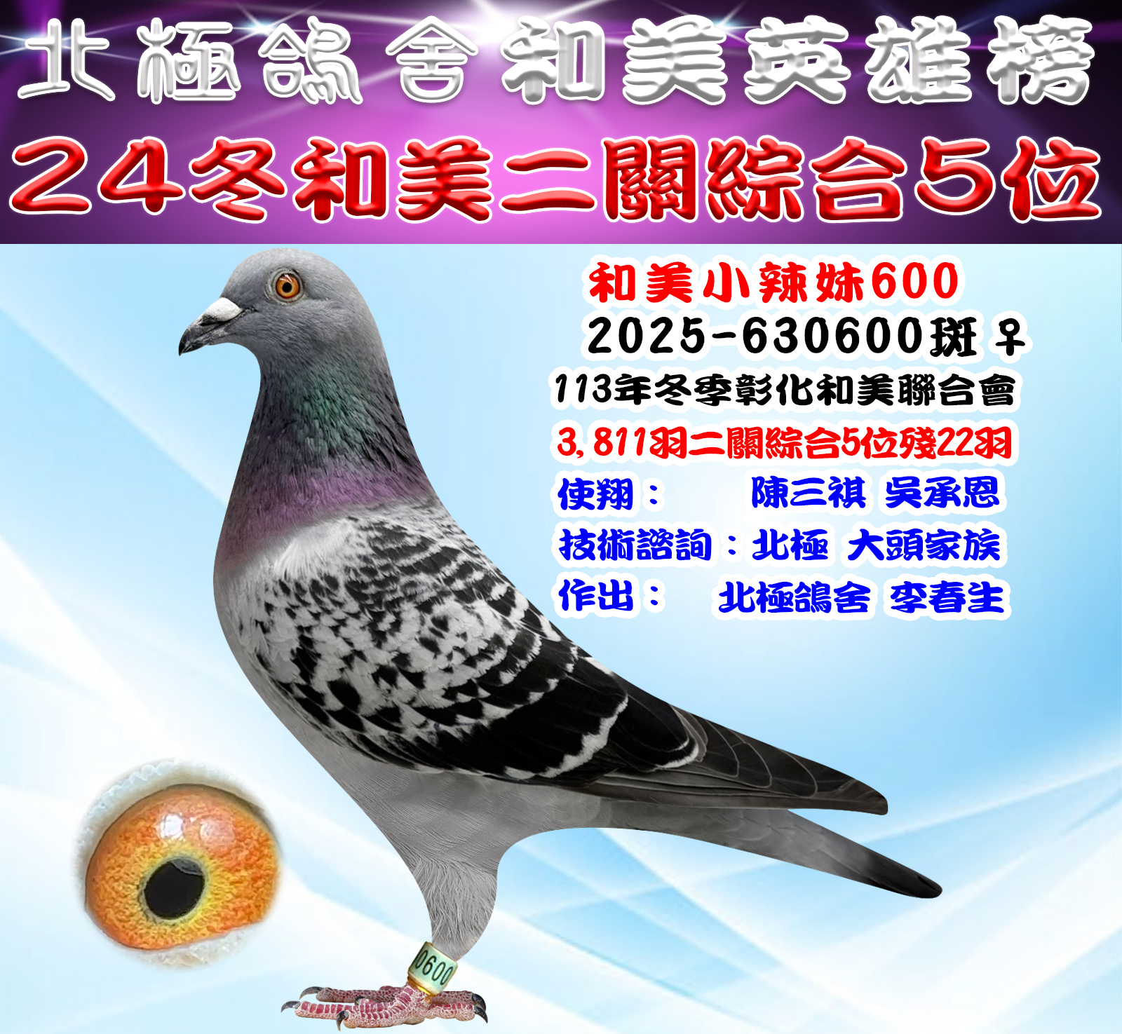 賀!113年冬季彰化和美聯合會3,811羽勇奪二關綜合5位殘22羽 賀!113年冬季彰化和美聯合會3,811羽勇奪二關綜合5位殘22羽